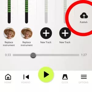 Publishing 

Once satisfied with your tracks and their effects, press publish. Next, add a name for your song and give a brief description. Additionally, state what kind of music you’ve recorded and what you’re seeking (e.g., a bass-line).